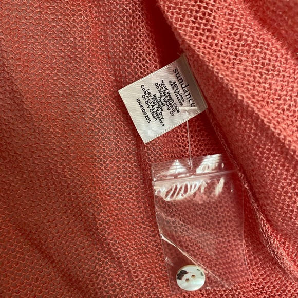 NWOT Sundance coral knit linen blend cardigan sweater - Picture 4 of 6